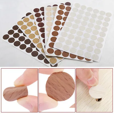 PVC Self Adhesive Stick On Furniture Round Screw Cap Sticker Cabinet Hole Covers • £2.53