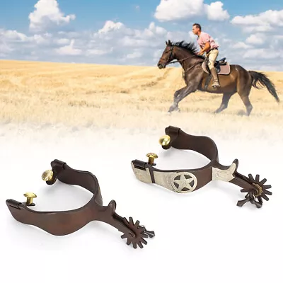 Low Carbon Steel Elegant Appearance Hand Sculpture Cowboy Horse Boot Spurs D Ggm • £40.44