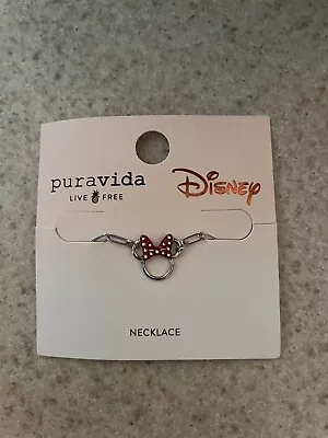 Pura Vida Disney Minnie Red Polka Dot Bow 17” Paperclip Chain Choker Necklace • $23.95