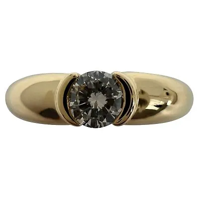 Vintage Cartier 0.30ct Round Diamond VVS1 Ellipse 18k Yellow Gold Solitaire Ring • $3110.14