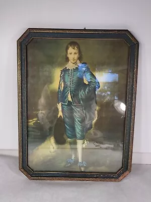 Antique Vintage Little Boy Blue Photo Picture Frame Framed Wall Art 17.5 X 13.5 • $69