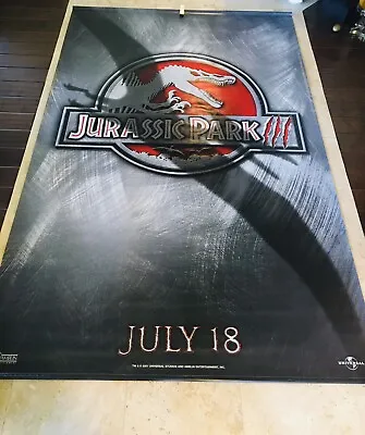 Jurassic Park III Genuine Movie Theater Vinyl Banner 8x5 Ft Huge Double Sided • $134.96