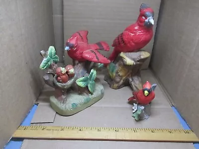 Set Of Three Ceramic Cardinal Figurines • $11.99
