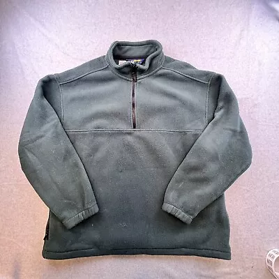 Eddie Bauer Ebtek Sweater Mens XL Green 1/4 Zip Long Sleeve Fleece Pullover • $24.88