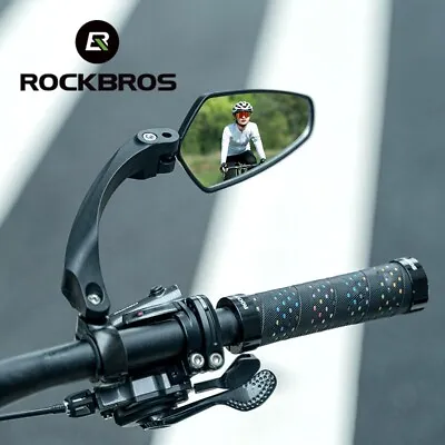 ROCKBROS Bicycle Mirror Rhombus One Pair Handlebar Rear View Mirror Adjustable • $18.52