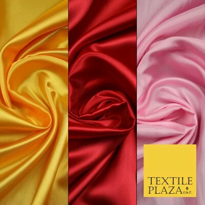 £1.50 • Buy Premium Plain Silky ACETATE SATIN Dress Fabric Wedding Draping - 3 COLOURS 45 
