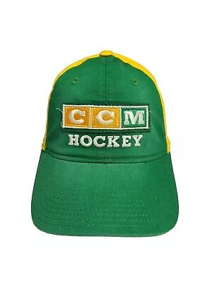 NHL Minnesota North Stars CCM Hockey Hat Cap Adult Size LG/XL Green Yellow RARE • $49.99