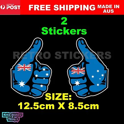  THUMBS UP Stickers X 2 AUSTRALIA FLAG Kenworth Mack Tow TruckUte Bar Car • $7.45