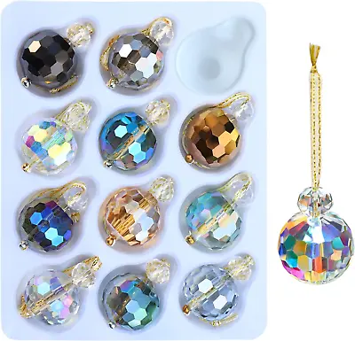 12 Pcs Multicolor Crystal Glass Christmas Balls Ornament 0.87  Mini Prism Ball  • $21.63