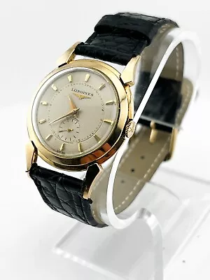 LONGINES 14k Yellow Gold 33mm Vintage Autimatic 17 Jewels Faceted Bezel Watch • $999.99