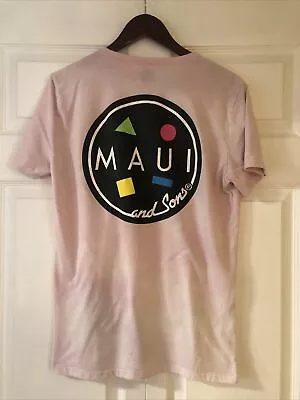 Maui And Sons Adult Large L Cookie Logo Tee Pink Surfing Men Tshirt • $10.69