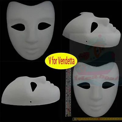 $2.51 • Buy DIY Unpainted Mardi Gras Venetian White Blank Masquerade Paper Pulp Costume Mask