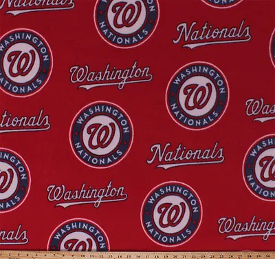 Fleece Washington Nationals MLB Baseball Sports Fleece Fabric Print S14549bf • $12.97