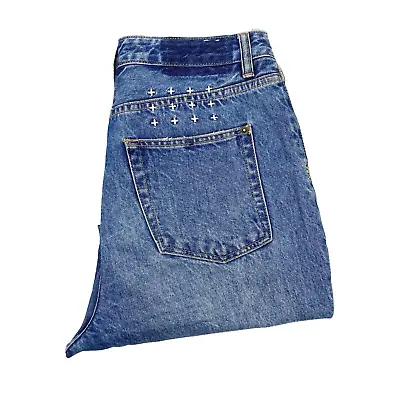 Ksubi Womens Jeans W29 L24 Blue Chlo Wasted Young American Mid Wash Jean CUT OFF • $39