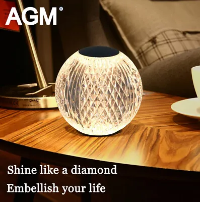 £20.59 • Buy AGM LED Table Lamp Diamond Desk Lamp Warm White Modern Reading Light Bedside USB