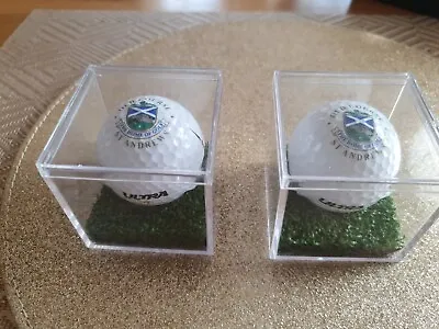 £22 • Buy 2 St Andrews Old Course Golf Balls In Clear Display Cases Perfect Christmas Gift