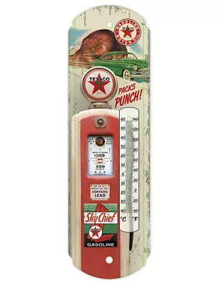 NEW! Sky Chief TEXACO - Indoor Outdoor Metal Tin 17  Thermometer Nostalgic 40266 • $17.99