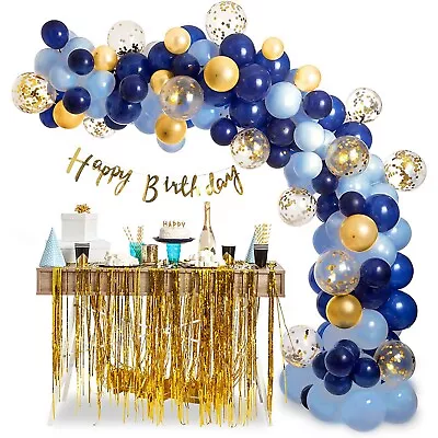 Balloon Garland Arch Kit - Blue And Gold - 133 Pcs Set Of 2 • $10.99