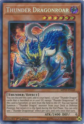 *** Thunder Dragonroar *** Prismatic Secret Rare Mp19-en169 Yugioh!  • $7.95