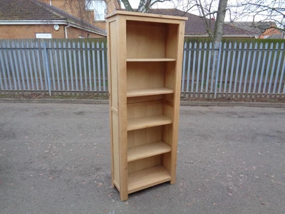 £95 • Buy Modern Very Clean Oak Tall Bookcase Display Shelves