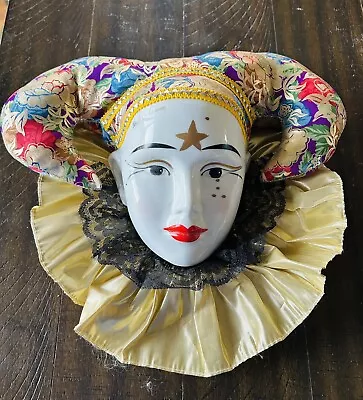 Mardi Gras Venetian Porcelain 3D Face Mask Wall Hanging Vintage • $25