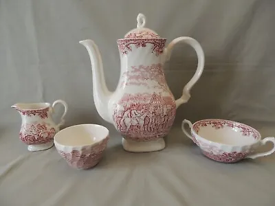 Myotts Country Life Coffee Or Tea Jug- Creamer Jug- 2 Bowls England • $34.90