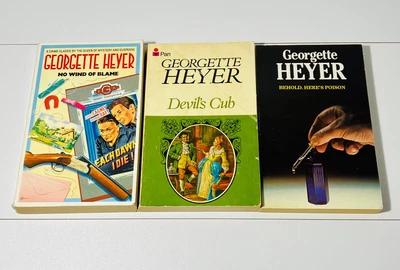 £5.95 • Buy Georgette Heyer 3 Book Bundle Devil's Club Behold Here's Poison No Wind Of Blame