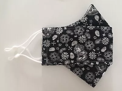 Homemade Black Mickey Mouse Bandana Reusable Face Mask For Adult FREE SHIPPING • $12