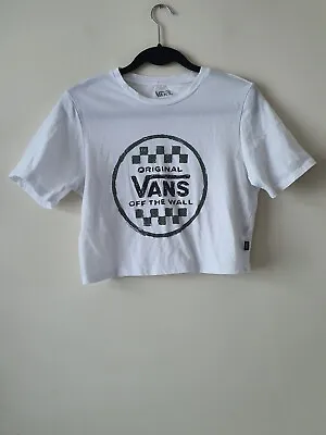 £11.99 • Buy Vans Off The Wall White Cropped T.Shirt Size L -(A)