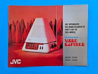 Vintage JVC 3100D Video Capsule Television Clock Japan 1970s Brocher • $59