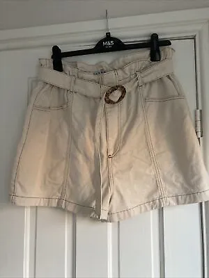 Primark Beige High Waisted Utility Safari Style Short 16 • £10