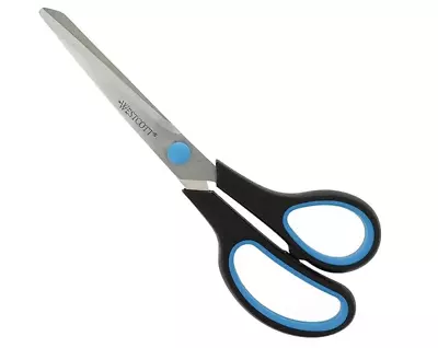 Westcott 8 Inch Easy Grip Left Handed Soft Grip Scissor  Black/Blue UK NEW • £4.44