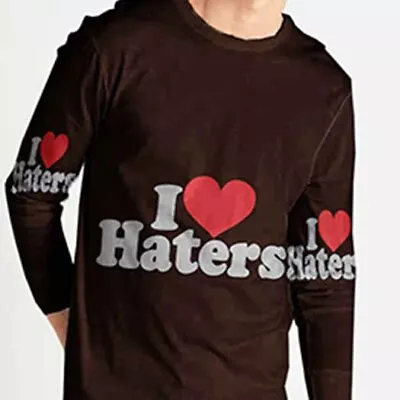 I Love Haters Tshirt Longsleeve New Men's Tshirt Fullprint Polyester Casual • $22.99