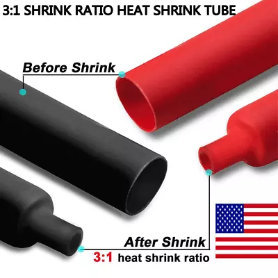 Heat Shrink Tubing 3:1 Marine Grade Wire Wrap Adhesive Glue Lined Waterproof • $6.99