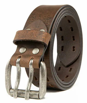 Men’s Top Grain Leather Belts For Men Genuine Solid Belt Workmen 1.5inch Width • $16.99