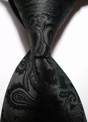 £5.99 • Buy Mens 100% New Classic Paisley Jacquard Woven Silky Tie Necktie Black