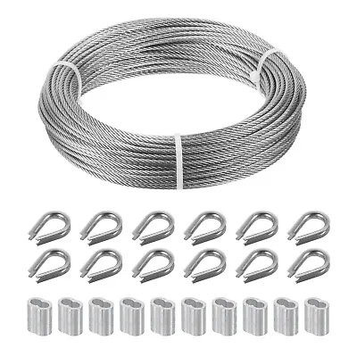 1/8  Wire Rope Cable Kit 100ft Stainless Steel 7x7 Strand Wire Cable Railing Kit • $33.60