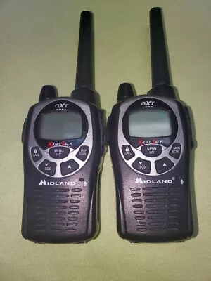 Midland XTRA Talk Set Of 2 Walkie Talkies With Charging Base-Model GXT1000P • $44