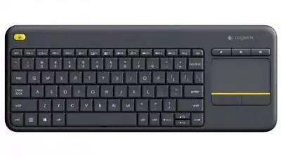 Logitech Wireless Keyboard K400 Plus Black USB Receiver Inbuilt Touch Pad (Po • $110