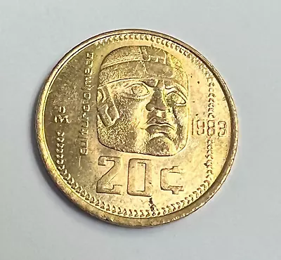 1983 Mexico 20 Centavos Olmec Culture Stone Head KM#491 UNC • $0.99