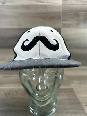 Mustache Target Gray White Black Hat Baseball Golf Cap Smiley Face Snapback • $12.28