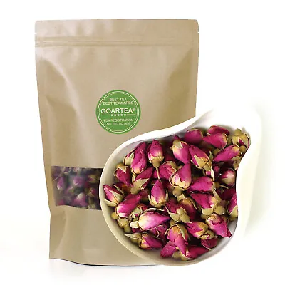 GOARTEA 250g Natural Red Rose Bud Dried Edible Petal Flower Chinese Herbal Tea • £19.98