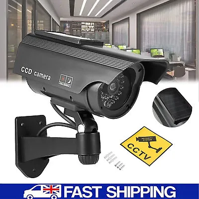 £7.79 • Buy Solar Powered Camera Simulated Surveillance With Flash LED Light Indoor Outdoor