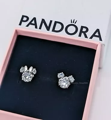 NEW PANDORA Disney Mickey Mouse & Minnie Mouse Sparkling Stud Earrings 293219C01 • $63.75