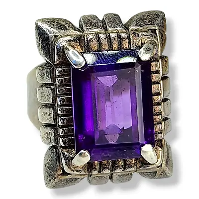 Native American Sterling Silver Vintage Navajo Mark Yazzie Amethyst Ring SZ 6.5 • $224.95