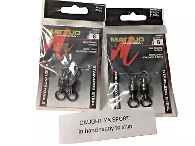 2 Packs Matzuo 680 Lb Test Stainless Ball Bearing Fishing Swivels Sz 8 SSBBS-8 * • $12.79