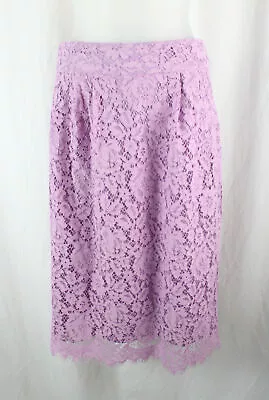 J. Crew Women's Lavender Cotton Floral Lace Overlay Pencil Skirt Size 2 NWTS  • $24.99