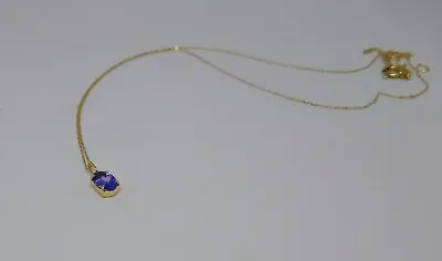 18K Gold Natural Tanzanite Necklace • £200