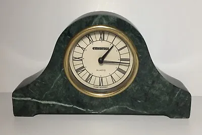Time Design Young Town Mantel Green Marble Desktop Clock Quartz Battery Operated • $79.99