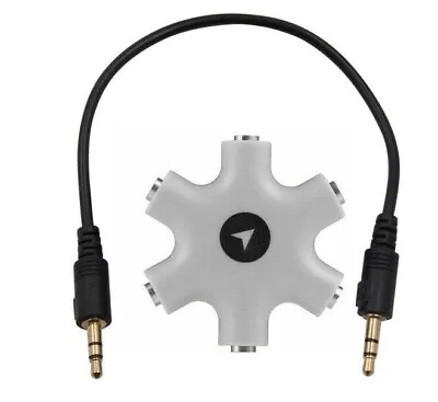 3.5mm Audio Earphone Jack 5 Way AUX Splitter Converter For Mic Headphone J2 • £3.99